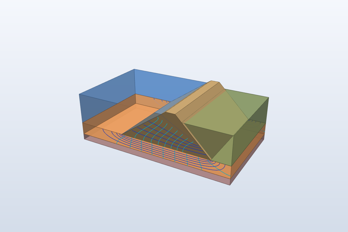 3D view of the dam